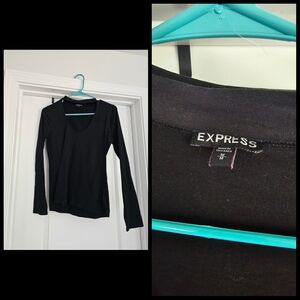 Express Black Fitted Blouse